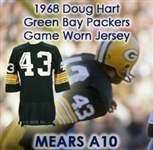 1968 Doug Hart Green Bay Packers Game Worn Autographed Home Jersey (MEARS A10) W/ Team Repairs