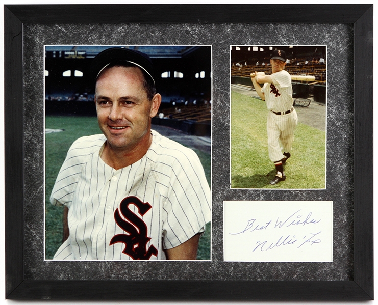 1970s Nellie Fox Chicago White Sox 13" x 15" Framed Display w/ Signed Cut (JSA)