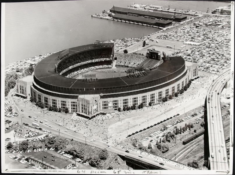 1950s Cleveland Indians Municipal Stadium "The Sporting News Collection Archives" Original 10" x 14" Choice Jumbo Oversized Photo (TSN Collection Hologram) 1:1, Unique