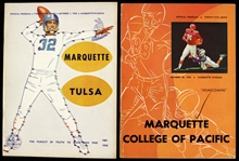 1955-56 Maqruette Golden Avalanche Marquette Stadium Football Game Programs - Lot of 2
