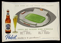 1957 Green Bay Packers New City Stadium/Lambeau Field Pabst Beer Placemat