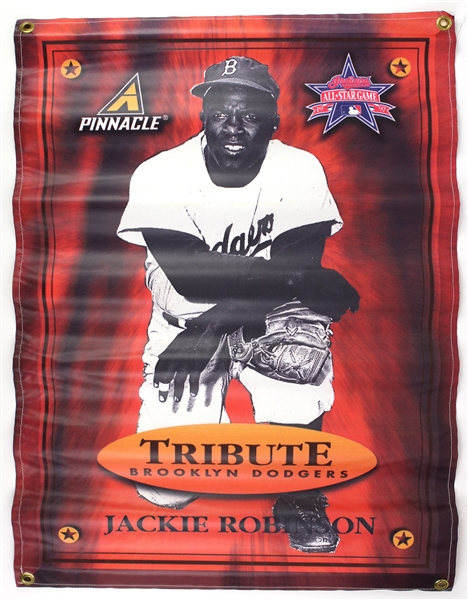 1997 Jackie Robinson Brooklyn Dodgers 24" x 33" Jacobs Field All Star Game Banner