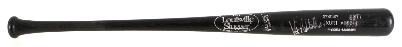 1994-97 Kurt Abbott Florida Marlins Signed Louisville Slugger Professional Model Game Used Bat (MEARS LOA/JSA)