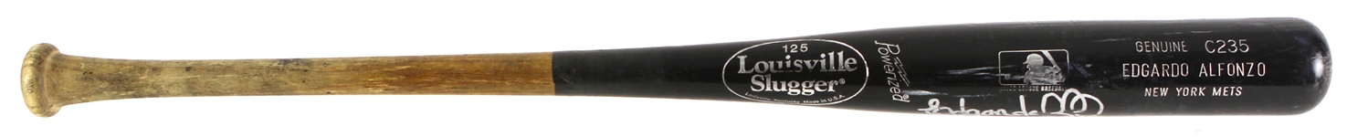 1999-2001 Edgardo Alfonzo New York Mets Signed Louisville Slugger Professional Model Game Used Bat (MEARS LOA/JSA)