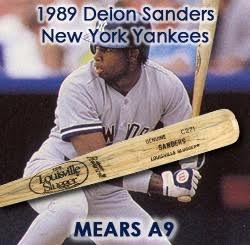1989 Deion Sanders New York Yankees Signed Louisville Slugger Professional Model Game Used Bat (MEARS A9/JSA) Rookie Season