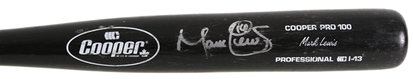 1996-97 Mark Lewis Tigers/Giants Signed Cooper Professional Model Game Used Bat (MEARS LOA/JSA)