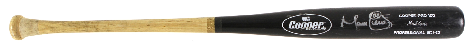 1996-97 Mark Lewis Tigers/Giants Signed Cooper Professional Model Game Used Bat (MEARS LOA/JSA)