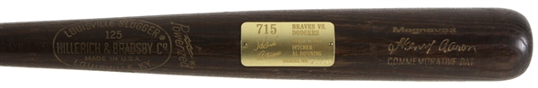 1974 Hank Aaron Atlanta Braves H&B Louisville Slugger/Magnavox 715th Career Home Run Commemorative Bat
