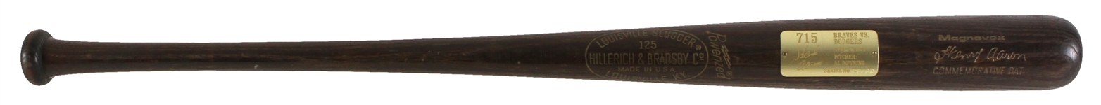 1974 Hank Aaron Atlanta Braves H&B Louisville Slugger/Magnavox 715th Career Home Run Commemorative Bat