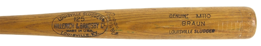 1977-78 Steve Braun Seattle Mariners H&B Louisville Slugger Professional Model Game Used Bat (MEARS LOA)