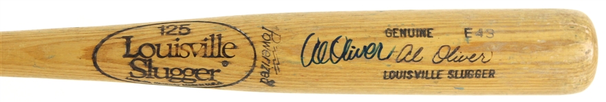 1980-83 Al Oliver Rangers/Expos Signed Louisville Slugger Professional Model Game Used Bat (MEARS LOA/JSA)