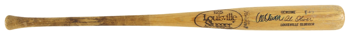 1980-83 Al Oliver Rangers/Expos Signed Louisville Slugger Professional Model Game Used Bat (MEARS LOA/JSA)