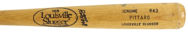 1985 Chris Pittaro Detroit Tigers Signed Louisville Slugger Professional Model Game Used Bat (MEARS LOA/JSA)