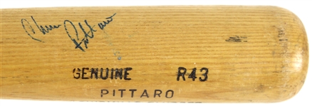 1985 Chris Pittaro Detroit Tigers Signed Louisville Slugger Professional Model Game Used Bat (MEARS LOA/JSA)