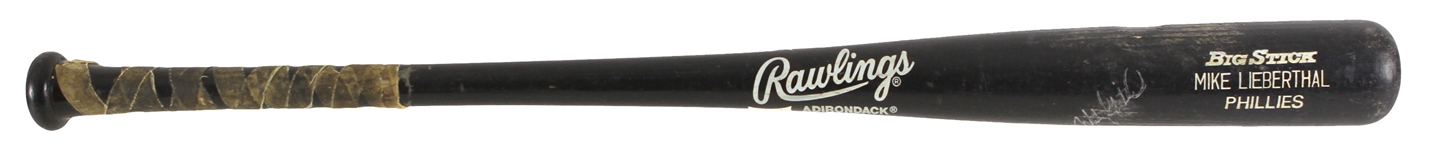 1992 Mike Lieberthal Minor Leagues Signed Rawlings Adirondack Professional Model Game Used Bat (MEARS LOA/JSA)