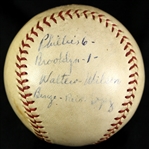 1935-40 Philadelphia Phillies Brooklyn Dodgers ONL Frick Game Used Baseball (MEARS LOA)