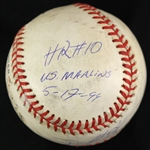 1999 (May 17) Sammy Sosa Chicago Cubs Signed ONL Coleman Game Used Home Run Baseball (MEARS LOA/JSA) #10 Season/# 283 Career