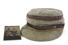 1890's-1900's Game Worn Pillbox Style Baseball Cap w/ Period Image (MEARS LOA)