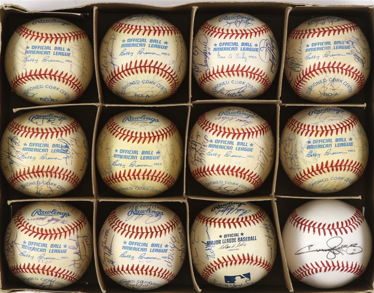1980s-90 Team Signed Baseball Collection - Lot of 12 (JSA)