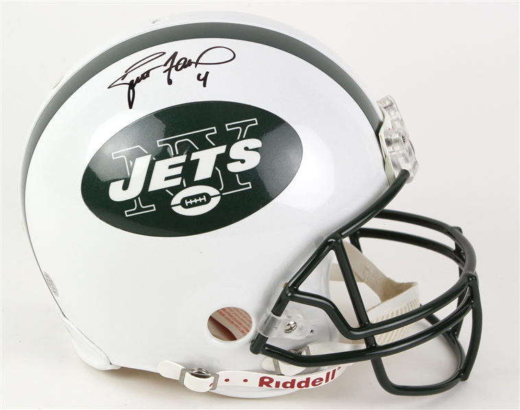 2008 Brett Favre New York Jets Signed Full Size Helmet (JSA)