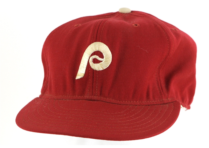 1977-86 Steve Carlton Philadelphia Phillies Signed Game Worn Cap (MEARS LOA/JSA)
