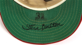 1977-86 Steve Carlton Philadelphia Phillies Signed Game Worn Cap (MEARS LOA/JSA)