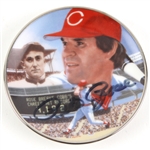 1985 Pete Rose Cincinnati Reds Signed 3.25" Gartlan Commemorative Plate (JSA)