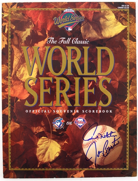1993 Paul Molitor Joe Carter Toronto Blue Jays Signed World Series Scorebook (JSA)