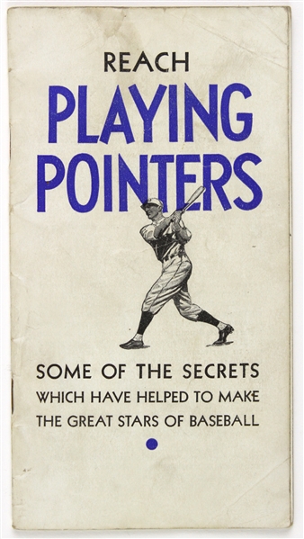 1929-31 Reach Baseball Playing Pointers Booklet
