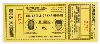 1971 Muhammad Ali Joe Frazier Heavyweight Title Bout Closed Circuit Viewing Full Ticket