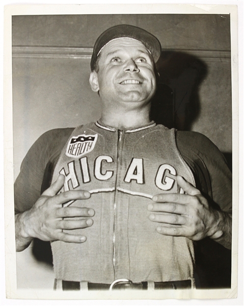 1942 Jimmie Foxx Chicago Cubs 7" x 9" Original Photo