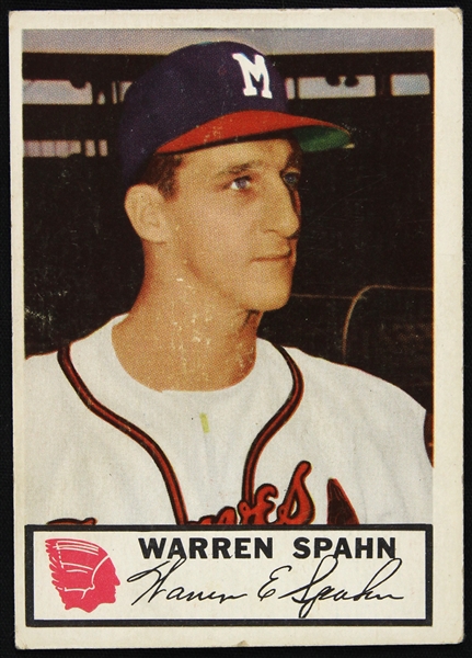 1953 Warren Spahn Milwaukee Braves Johnston Cookies Trading Card