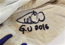 2016 Willson Contreras Chicago Cubs Signed Game Worn Mizuno Batting Gloves (MEARS LOA/JSA)