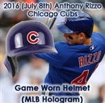 2016 Anthony Rizzo Chicago Cubs Game Worn HR Batting Helmet (MEARS LOA/MLB Hologram) World Series Season