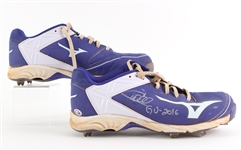 2016 Willson Contreras Chicago Cubs Signed Spring Training/Minor League Mizuno Cleats (MEARS LOA/JSA)