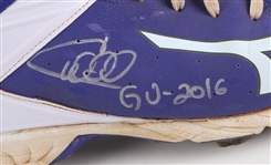 2016 Willson Contreras Chicago Cubs Signed Spring Training/Minor League Mizuno Cleats (MEARS LOA/JSA)