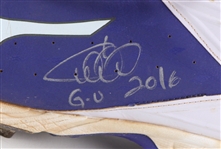 2016 Willson Contreras Chicago Cubs Signed Spring Training/Minor League Mizuno Cleats (MEARS LOA/JSA)
