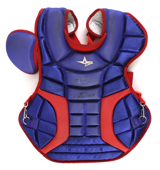 2016 Willson Contreras Chicago Cubs Signed Game Worn Chest Protector (MEARS LOA/JSA)