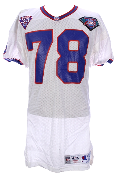 1993-94 Bruce Smith Buffalo Bills Game Worn Road Jersey (MEARS LOA)