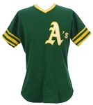 1974 Ray Fosse Oakland Athletics Game Worn Green Alternate Jersey (MEARS A10) World Series Champions Season