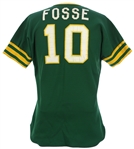 1974 Ray Fosse Oakland Athletics Game Worn Green Alternate Jersey (MEARS A10) World Series Champions Season