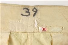 1956 Roy Camapnella (Attributed) Brooklyn Dodgers Uniform Elements - Lot of 3 w/ Pants, Belt, Stirrup 