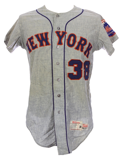 1968 Al Jackson New York Mets Game Worn Road Jersey (MEARS LOA)