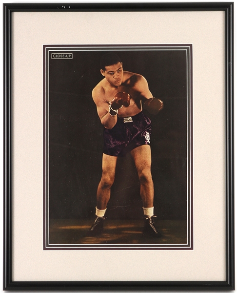 1940s Joe Louis World Heavyweight Champion 15" x 19" Framed Display