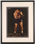1940s Joe Louis World Heavyweight Champion 15" x 19" Framed Display