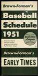 1951 Brown-Forman’s 3”x7” Baseball Schedule