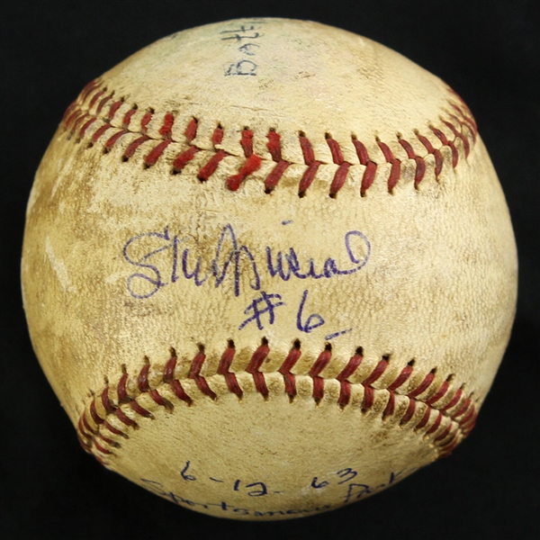 1963 (June 12) Stan Musial St. Louis Caridnals Signed ONL Giles Sportsmans Park Batting Practice Baseball (MEARS LOA/JSA)