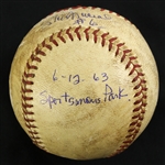 1963 (June 12) Stan Musial St. Louis Caridnals Signed ONL Giles Sportsman's Park Batting Practice Baseball (MEARS LOA/JSA)