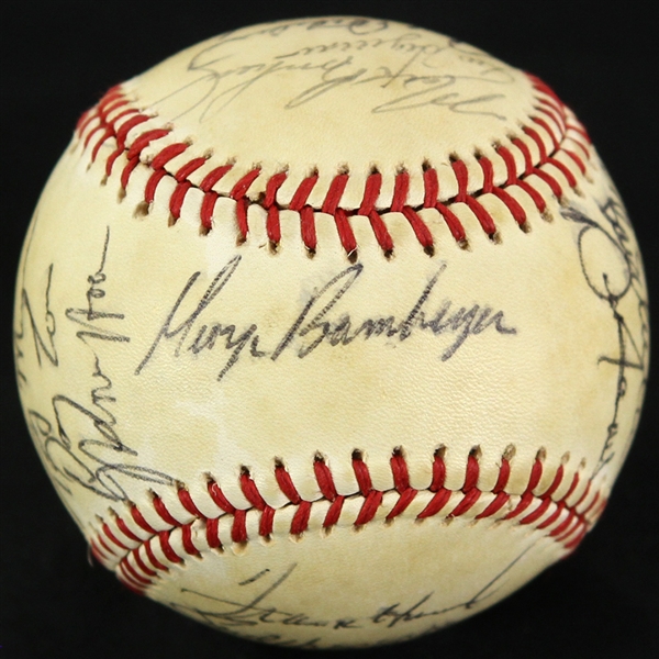 1985-1986 Milwaukee Brewers OAL Team Signed Baseball (26) (JSA)
