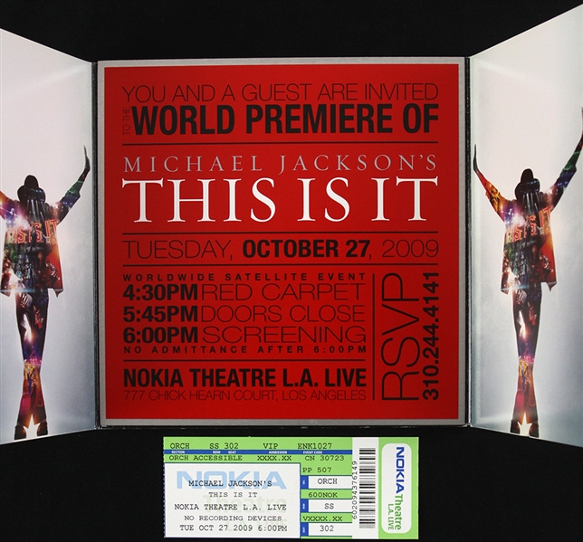 Michael Jackson 7"x 7" This Is It Screening Invite & Ticket Stub